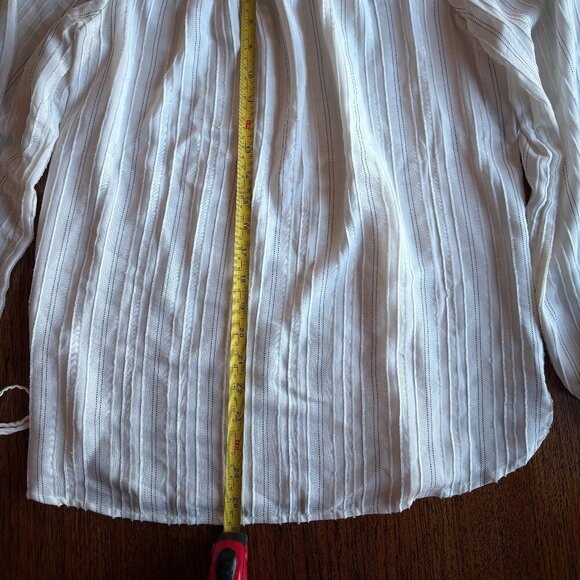 Loft long sleeve flowy cream blouse - Picture 6 of 7